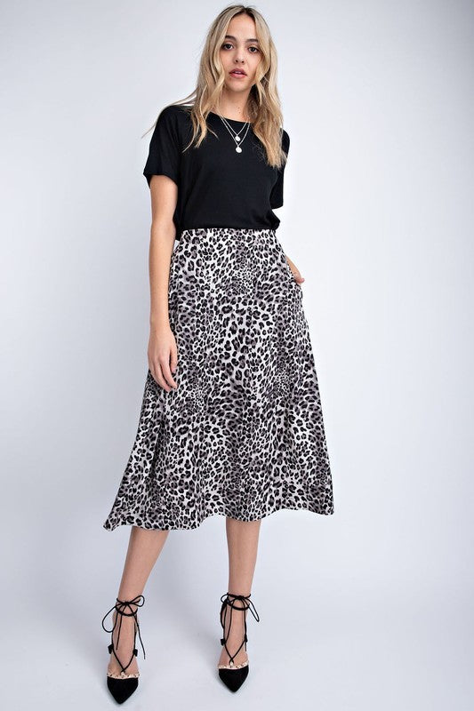 THE ENCHANTRESS LEOPARD MIDI SKIRT