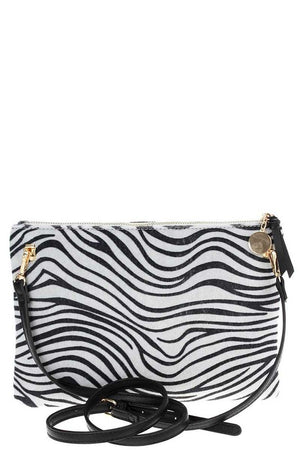 THE FAUX SURE CLUTCH - ZEBRA