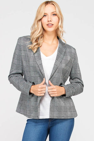 THE EDITION MONOCHROME PLAID JACKET