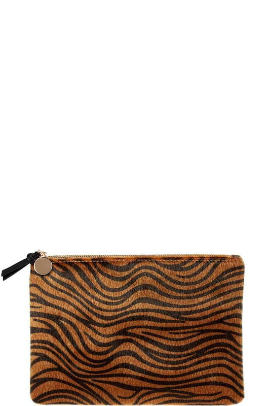 THE FAUX SURE CLUTCH - ZEBRA