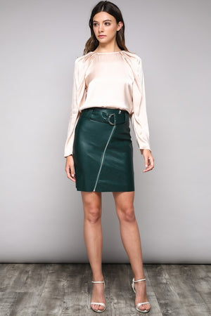 THE OCTAVIA LEATHER LOOK SKIRT