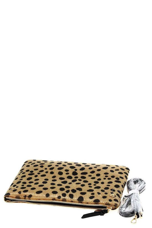 THE FAUX SURE CLUTCH - ZEBRA