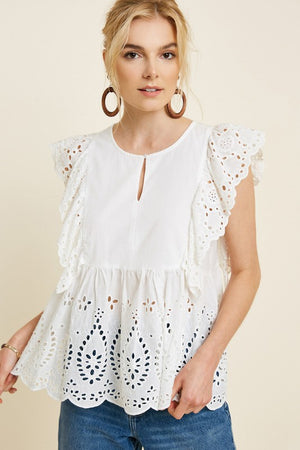 THE TIDEPOOL EYELET TOP