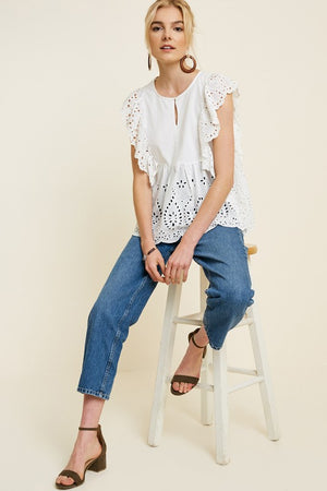 THE TIDEPOOL EYELET TOP