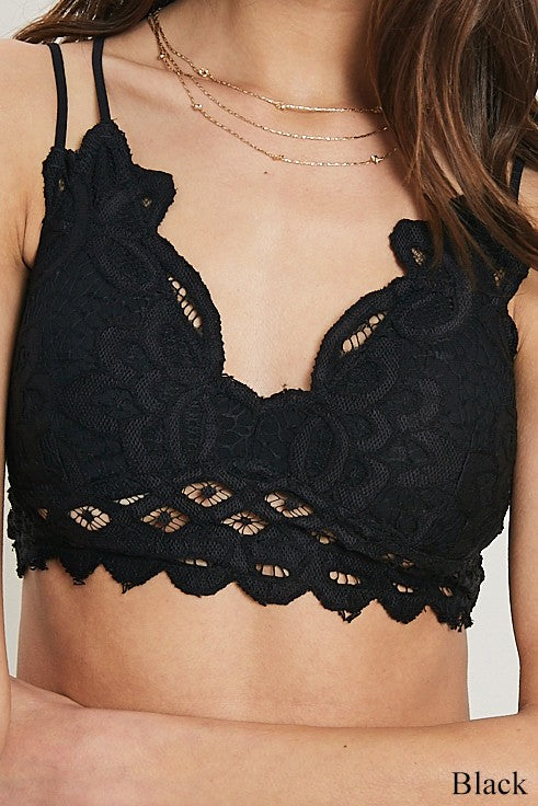 THE ESSENTIAL LACE BRALETTE - DARK OLIVE