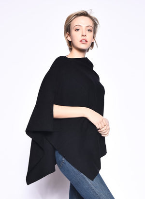 THE ESSENTIAL CASHMERE WRAP PONCHO - OFF-WHITE