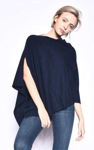 THE ESSENTIAL CASHMERE WRAP PONCHO - OFF-WHITE