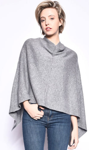 THE ESSENTIAL CASHMERE WRAP PONCHO - OFF-WHITE