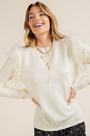 THE FEATHERY SNOWFLAKE KNIT - SEASHELL