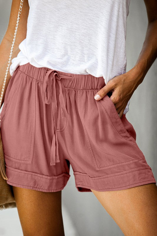 THE EASY-BREEZY DAY SHORTS - DUSTY PINK