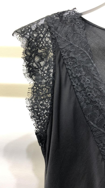 THE PIAZZA LACE TOP - BLACK
