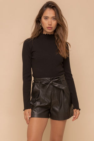 THE FAUX SURE LEATHER LOOK SHORTS