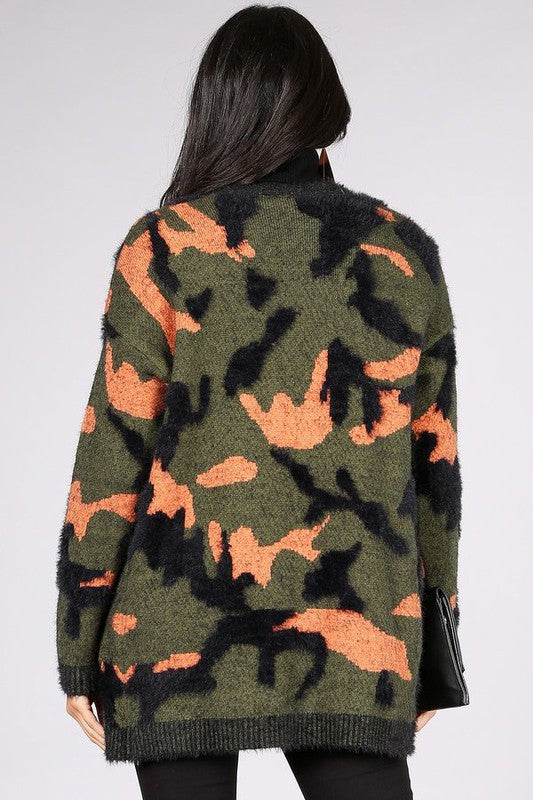 MLVINCE camo cardigan camo-