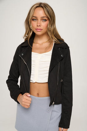 THE OFFICIAL MOTO SUEDETTE JACKET - BLACK - ONE LEFT!