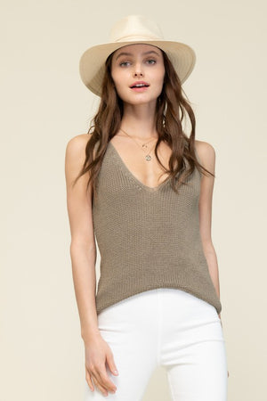 THE WILLOW KNIT TANK TOP - OLIVE