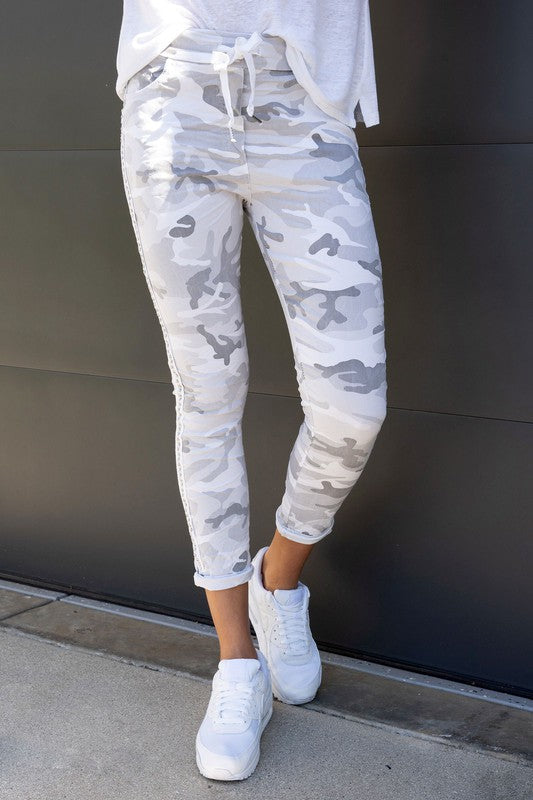 THE MADE IN ITALY CAMO PANTS - WHITE/GREY - BACK IN STOCK