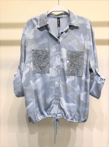 THE MADE IN ITALY CAMO SHIRT - DENIM BLUE