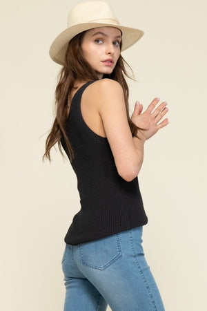 THE WILLOW KNIT TANK TOP - BLACK