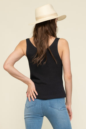 THE WILLOW KNIT TANK TOP - BLACK