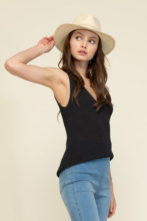 THE WILLOW KNIT TANK TOP - BLACK