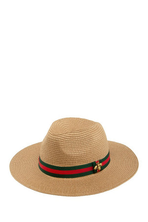 THE BEE KIND PANAMA HAT - DARK BEIGE