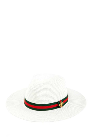 THE BEE KIND PANAMA HAT - DARK BEIGE