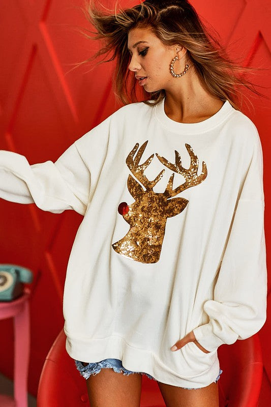 THE GLITZY REINDEER SWEATER