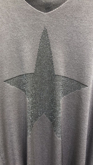 THE SPARKLE STAR SWEATER - GREY