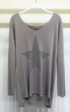 THE SPARKLE STAR SWEATER - MOCHA