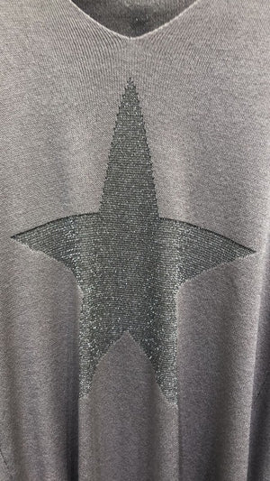 THE SPARKLE STAR SWEATER - MOCHA