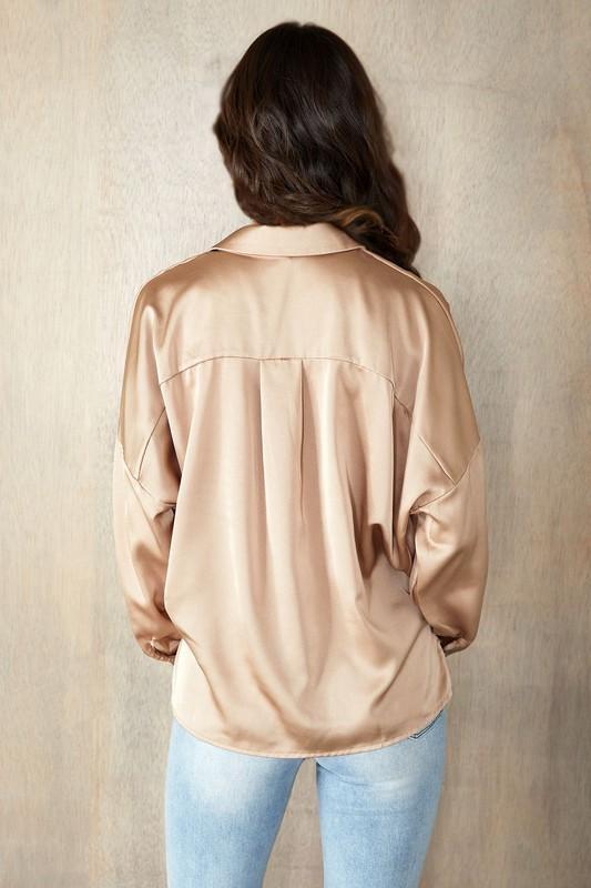 THE SKILLED ESSENTIAL SILKY BLOUSE - CHOCOLATE