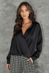 THE SKILLED ESSENTIAL SILKY BLOUSE - BLACK