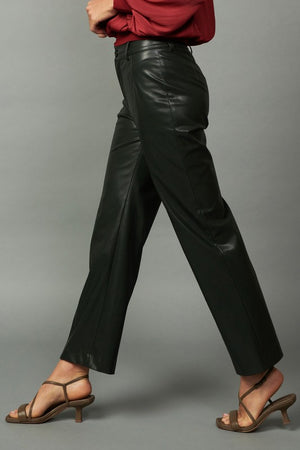 THE LEADING FAUX LEATHER STRAIGHT LEG PANT