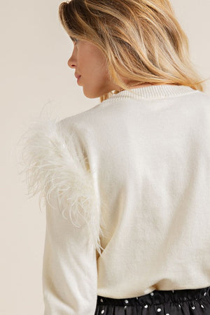 THE FEATHERY SNOWFLAKE KNIT - SEASHELL