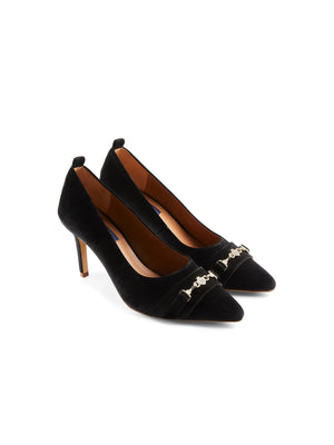 THE FAIRFAX & FAVOR EPSOM HEEL - BLACK VELVET