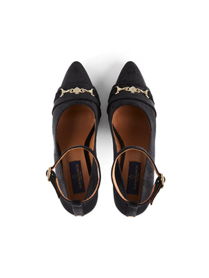 THE FAIRFAX & FAVOR EPSOM HEEL - BLACK VELVET