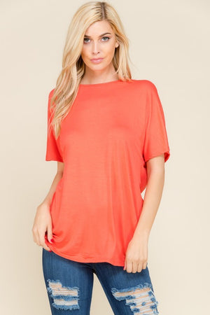 THE TURNAROUND TEE - CORAL