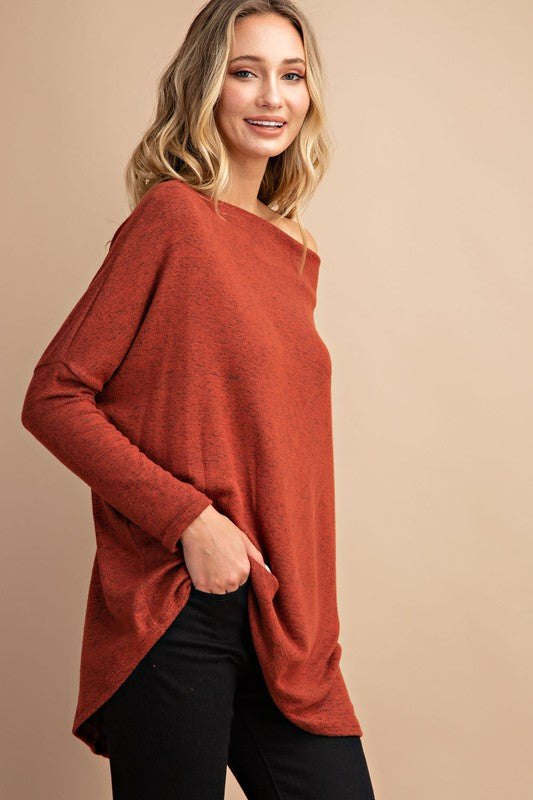 THE ESSENTIAL OFF-THE-SHOULDER TOP - BRICK