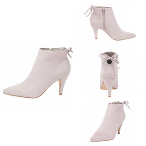 THE CITY LIGHTS MID HEEL BOOTIES - BRIGHT LIGHTS (OFF WHITE)