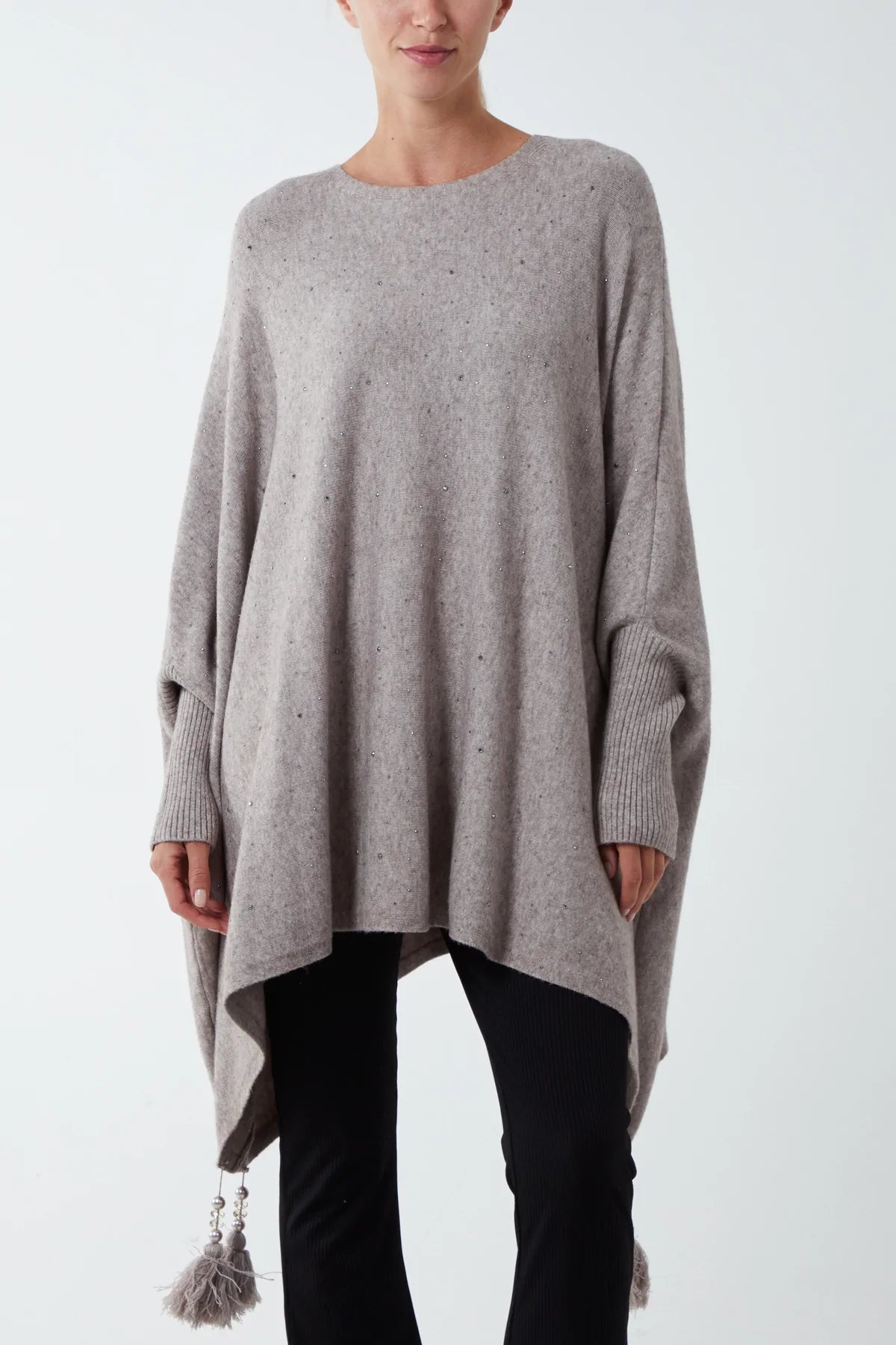 THE ESSENTIAL EDIT ITALIAN PONCHO - TAUPE