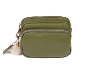 THE MAYFAIR LEATHER CROSSBODY BAG - TAUPE - PREORDER
