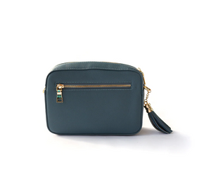 THE LONDON CITY LEATHER CROSSBODY BAG - STEEL BLUE