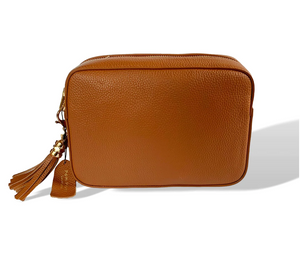 THE LONDON CITY LEATHER CROSSBODY BAG - TAUPE