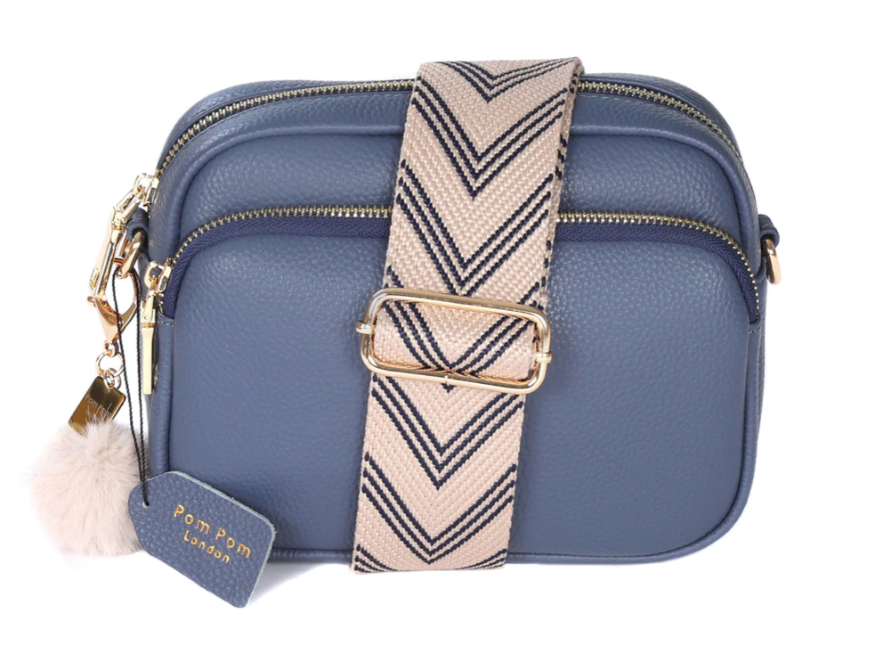 Navy leather cross body bags uk sales