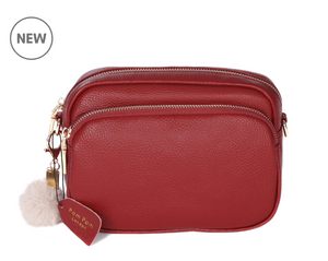 THE MAYFAIR LEATHER CROSSBODY BAG - WINE RED